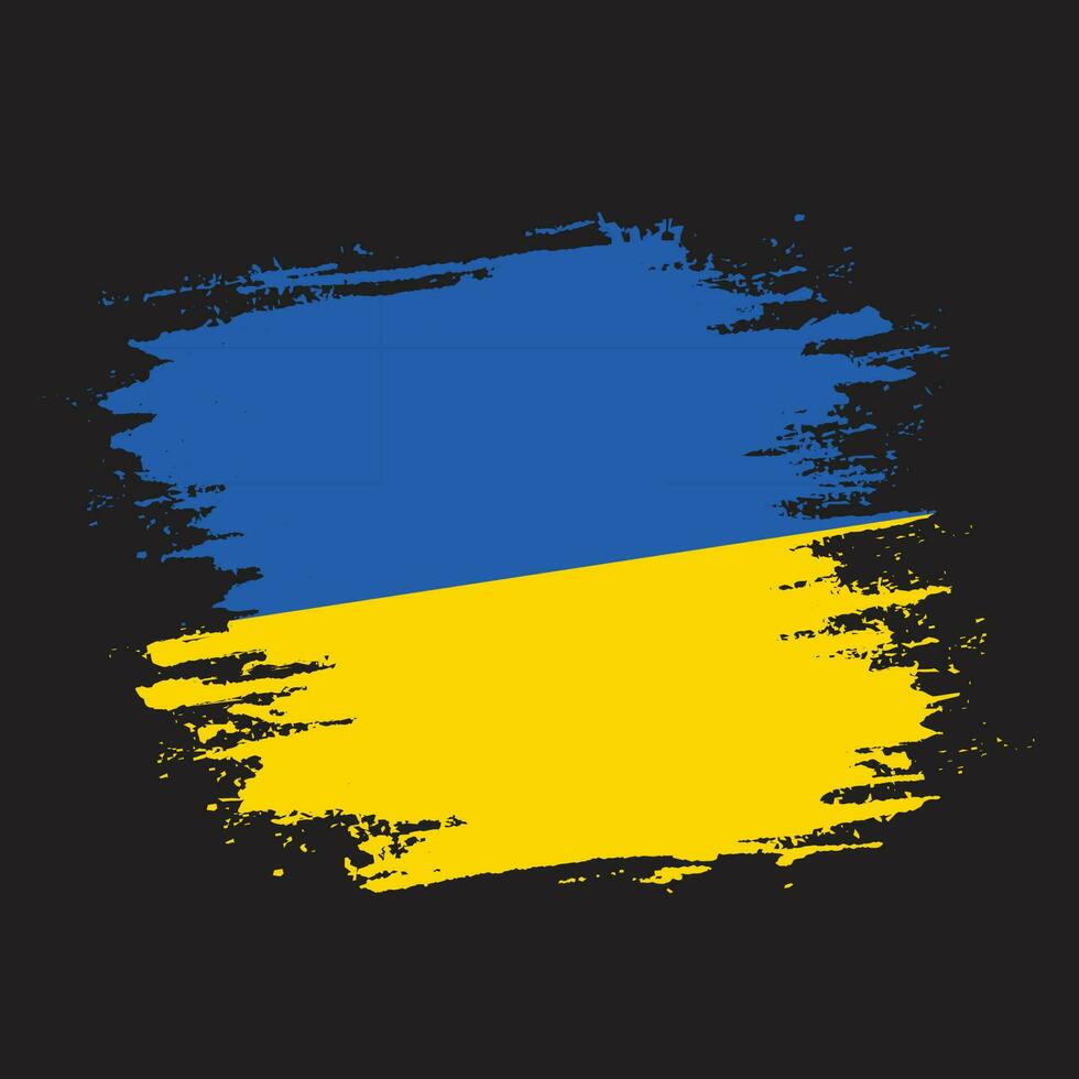 Ukraine hand paint colorful flag vector