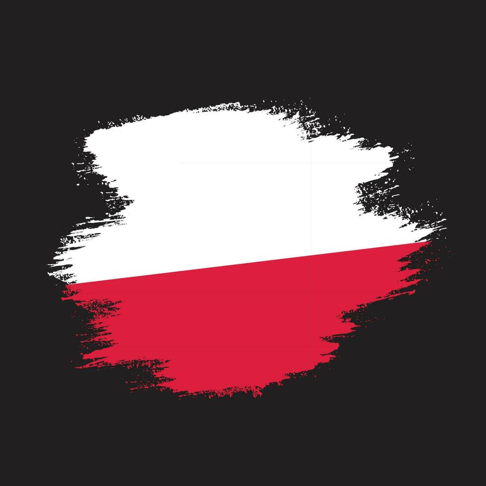 Grunge texture Poland flag background vector