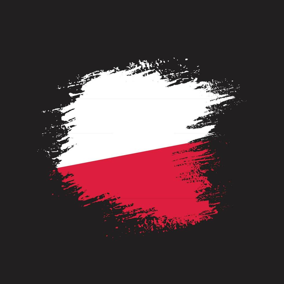 pincel trazo forma polonia bandera vector