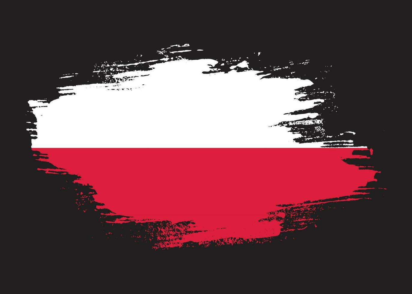 Poland flag vector with brush stroke illustration