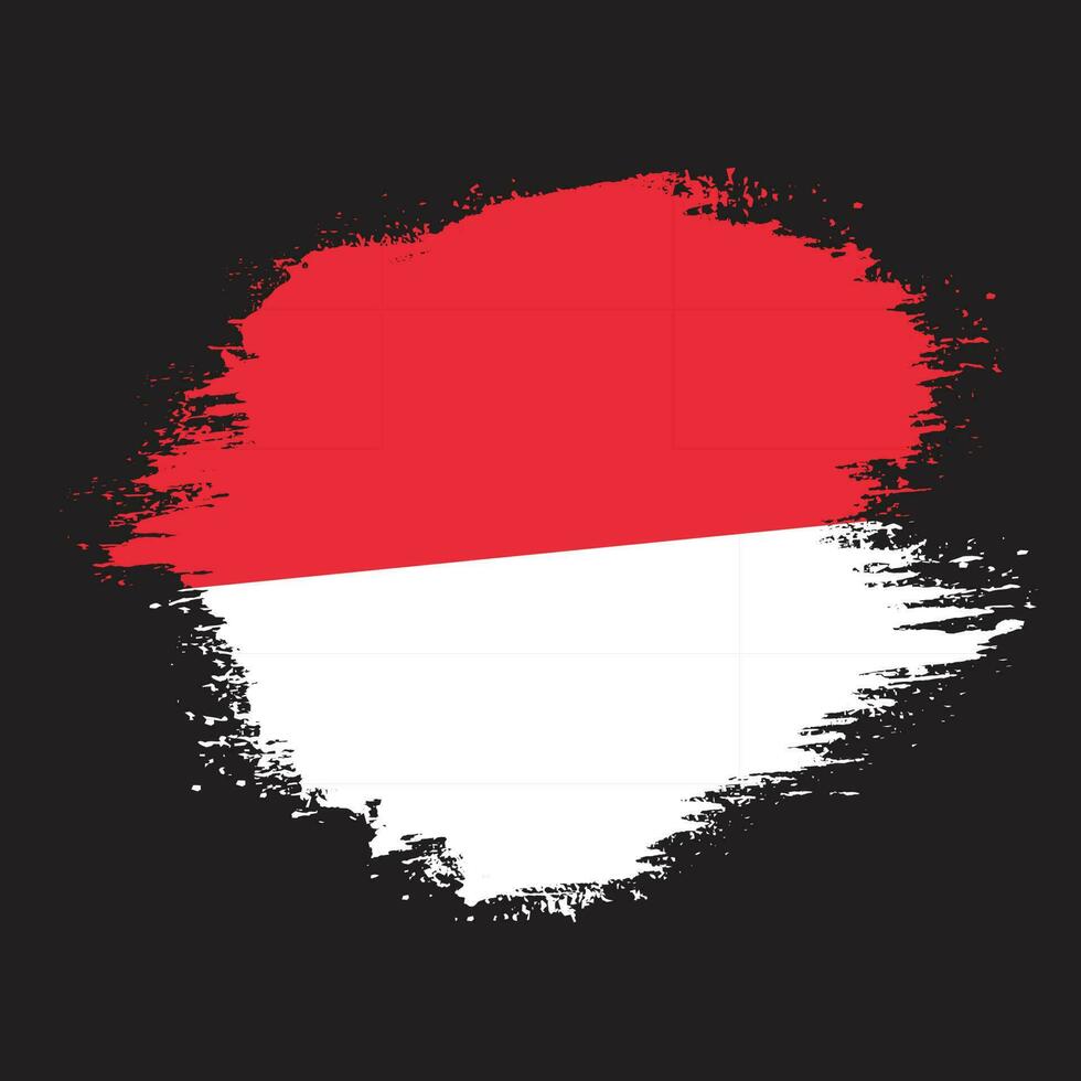 Brush frame Indonesia flag vector