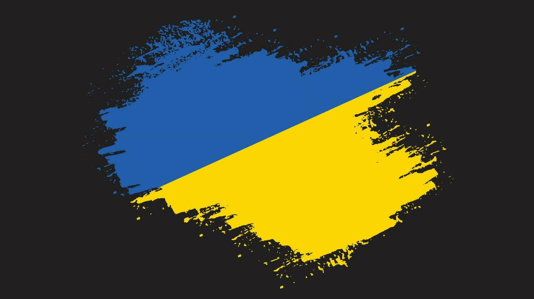 Paint brush stroke shape Ukraine flag vector