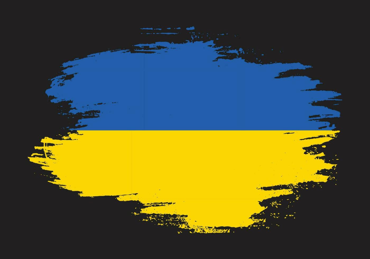 Hand drawn grunge brush stroke Ukraine flag vector