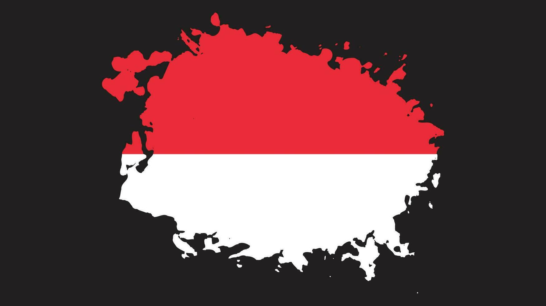 Paint grunge brush stroke Indonesia flag vector