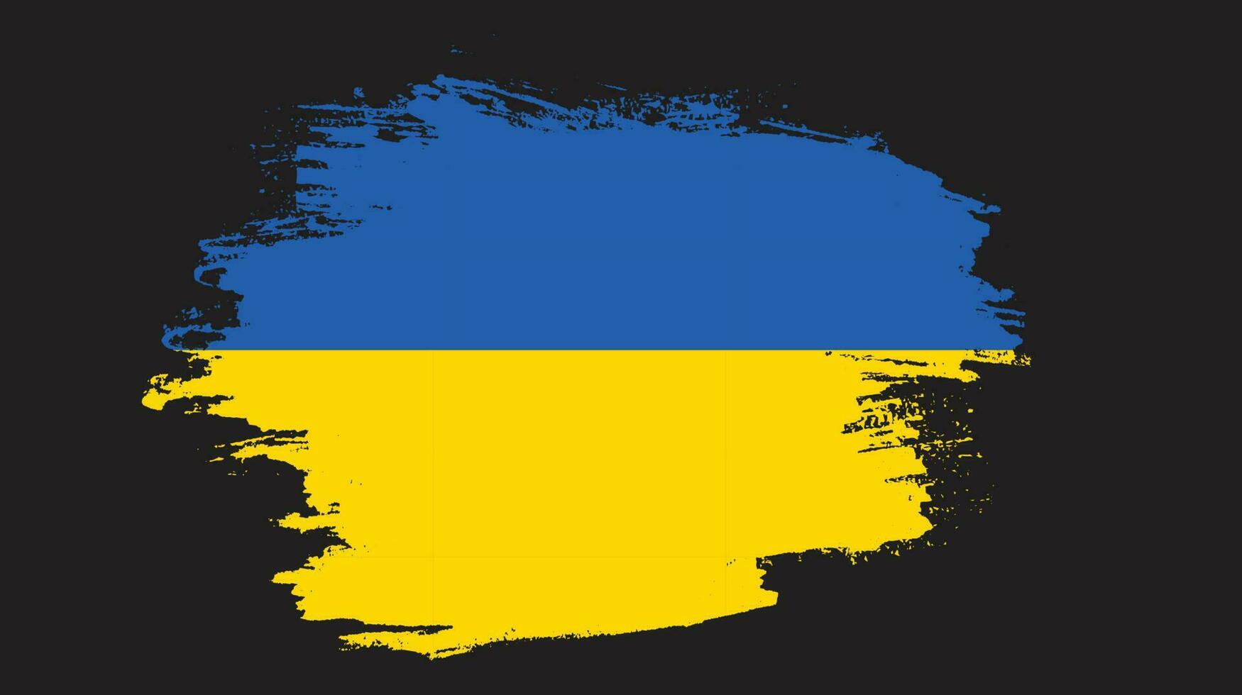 Modern brush stroke Ukraine flag vector