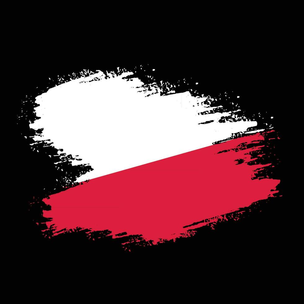 Hand painted abstract Poland vintage flag vector