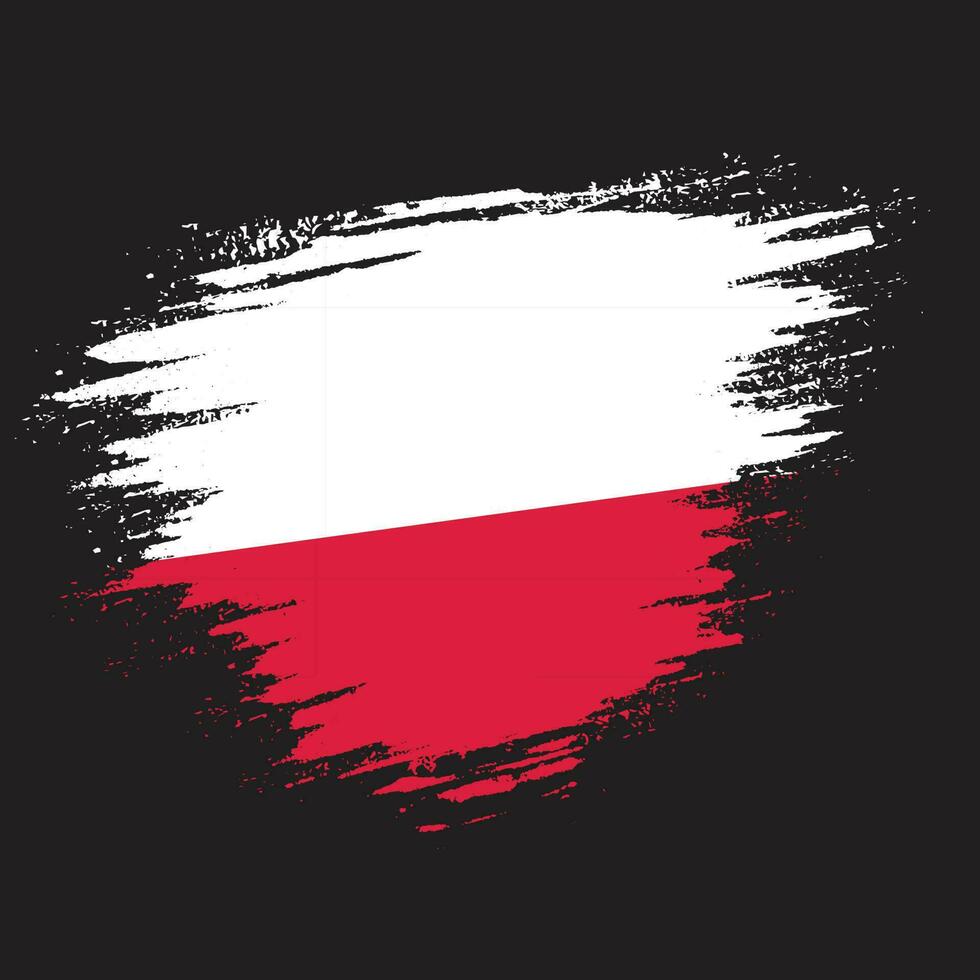 Abstract colorful Poland grunge texture flag vector
