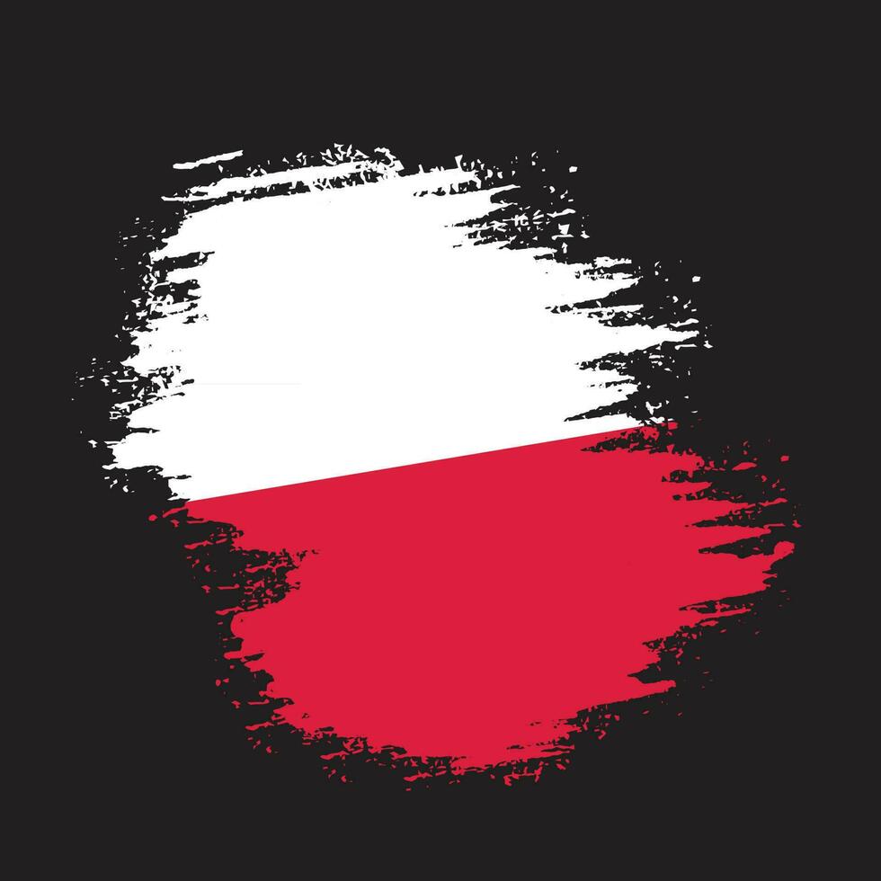 Brush stroke Poland flag vector for free