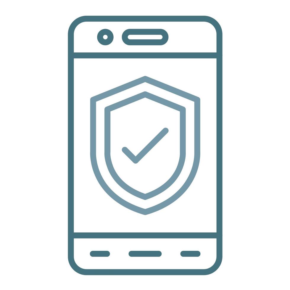 Mobile Safety Line Two Color Icon vector