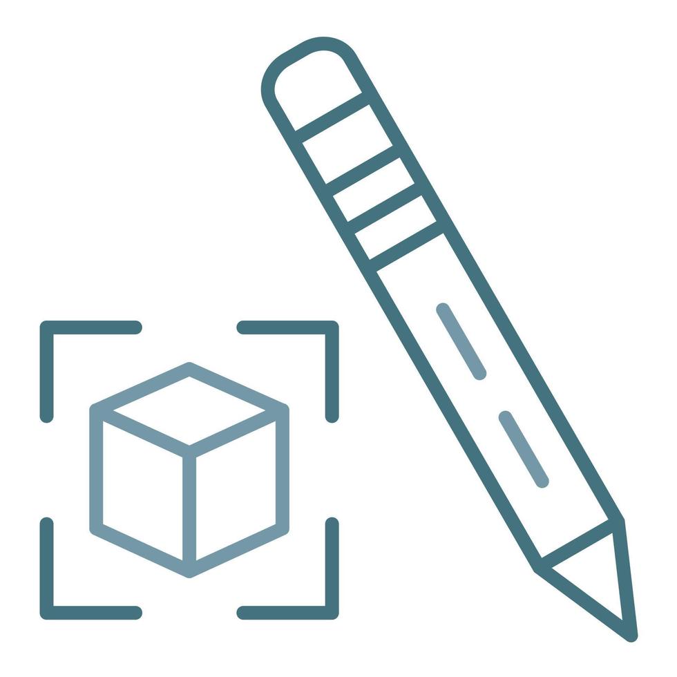 Cube Line Two Color Icon vector