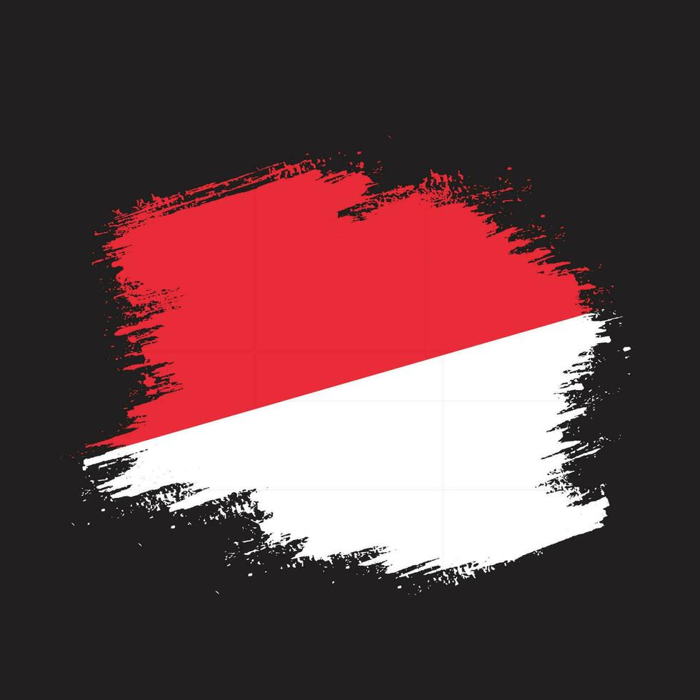 bandera de estilo grunge de indonesia vector