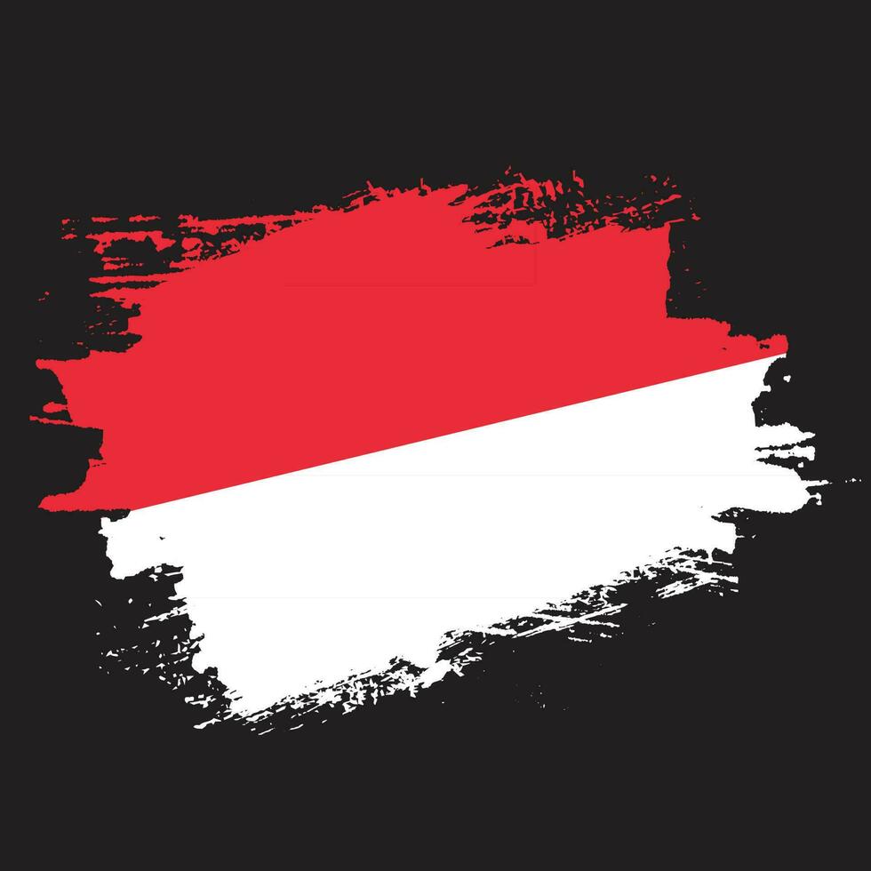 Faded grunge texture Indonesia professional flag design vector