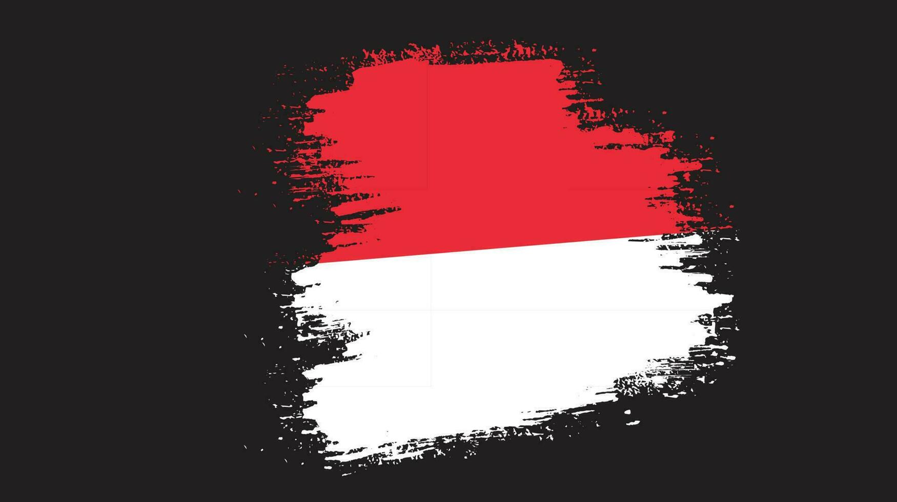 Paint brush stroke clipart Indonesia flag vector