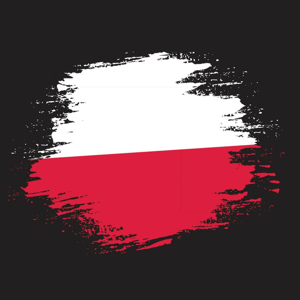 Faded Poland grunge texture flag vector