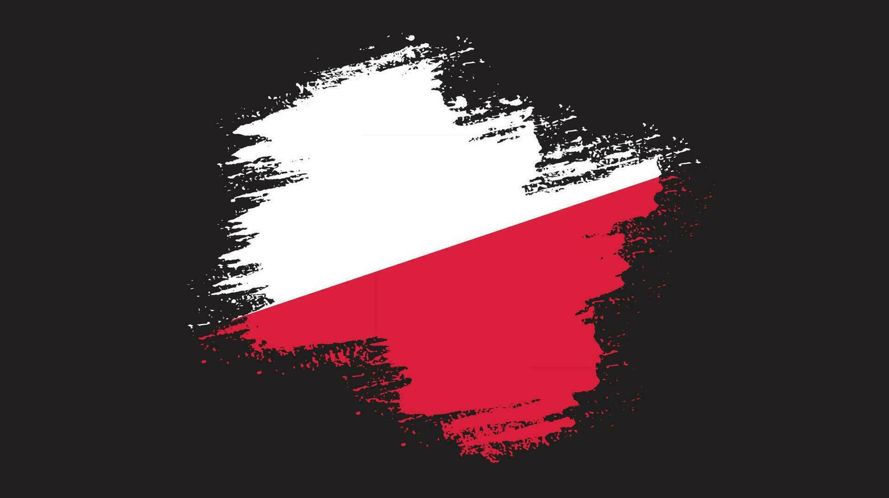 vector de bandera de polonia de trazo de pincel de salpicadura