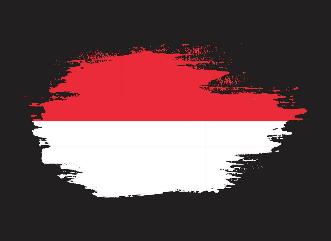 vector de bandera de marco de pincel de indonesia