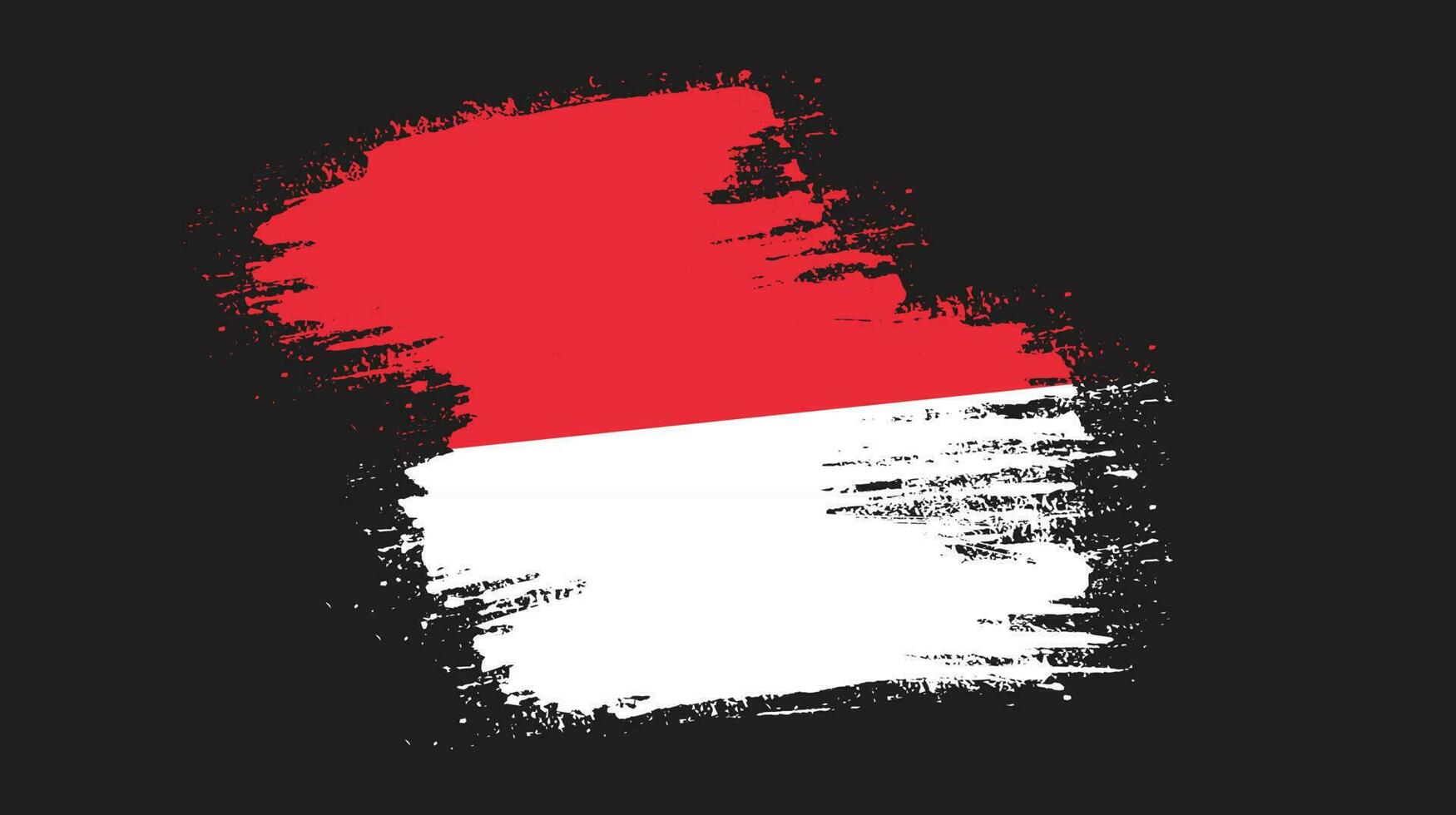 Modern brush stroke frame Indonesia flag vector