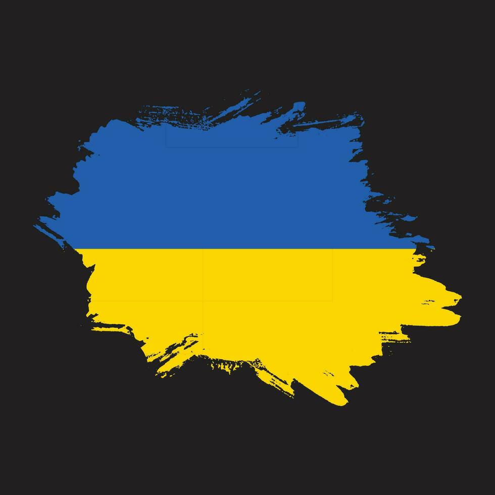 Ukraine grunge style flag vector