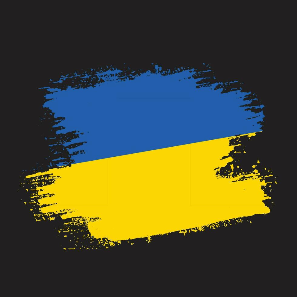 Thick brush stroke Ukraine flag vector