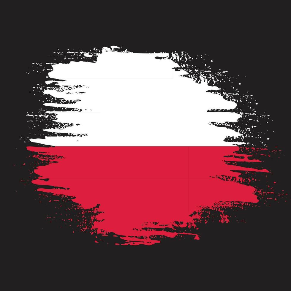 Paint brush stroke Poland flag vector