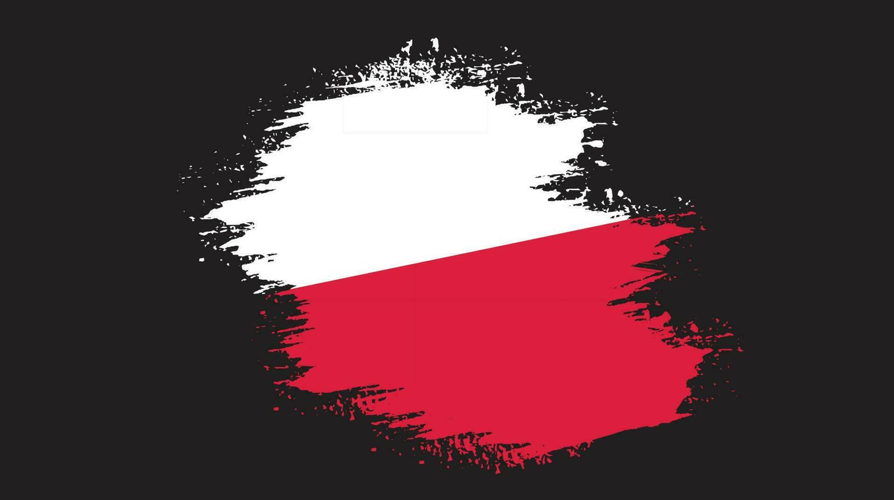 Brush stroke free Poland flag vector