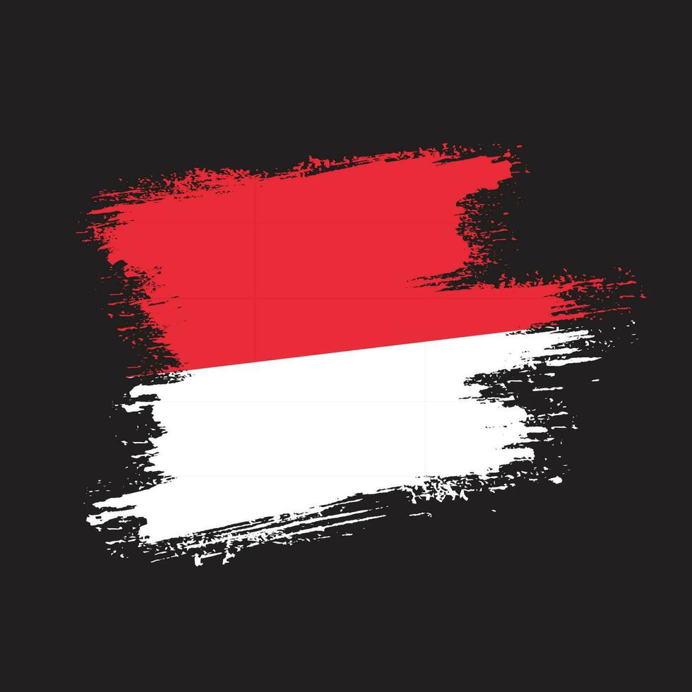 New creative grunge texture Indonesia flag vector