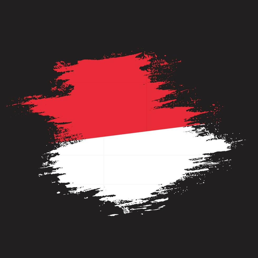 Creative Indonesia grunge texture flag vector