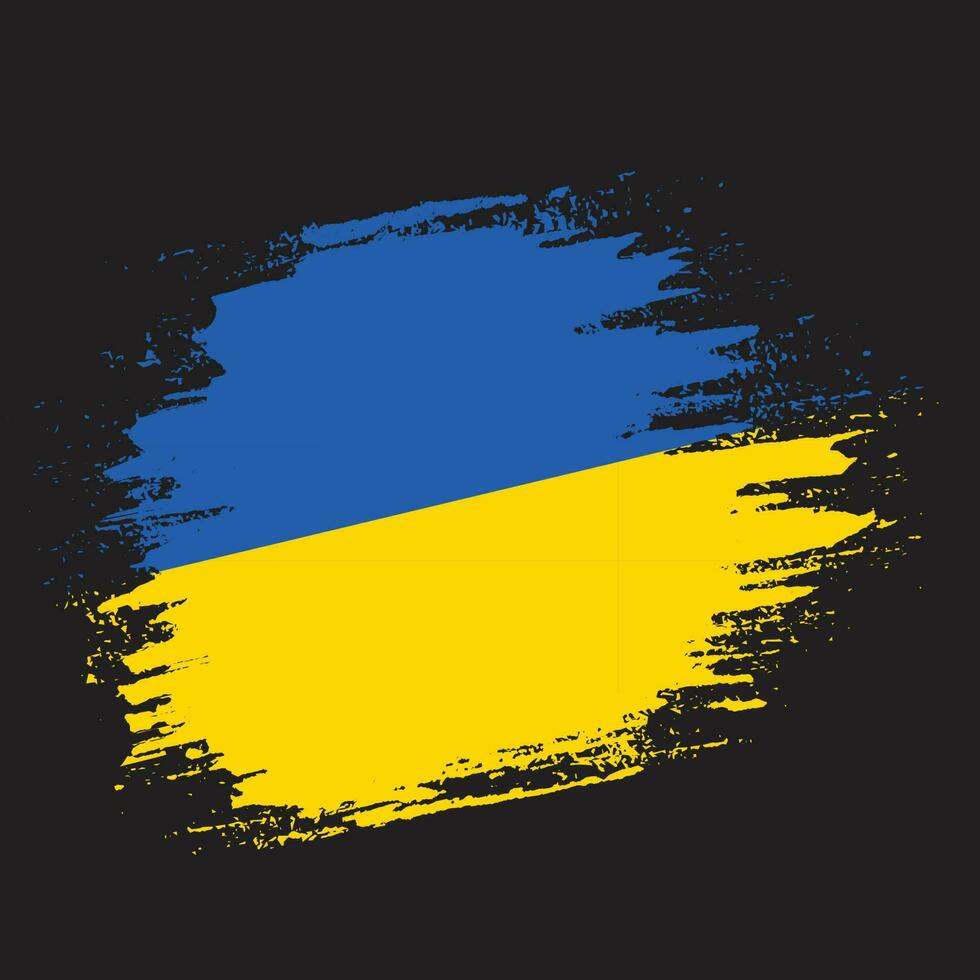 Faded distressed Ukraine flag vector