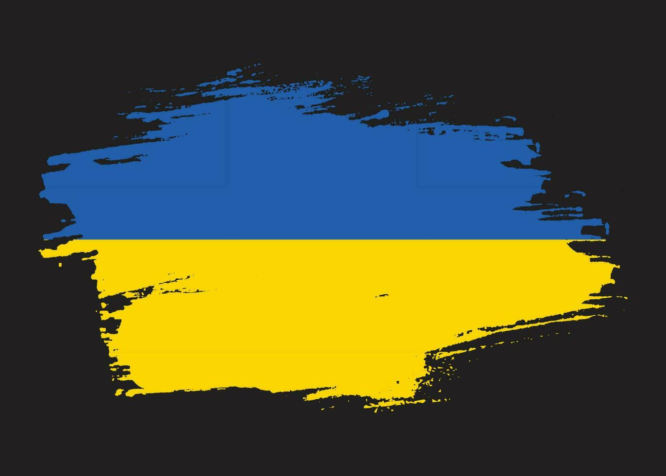 Ukraine paint brush stroke template flag vector