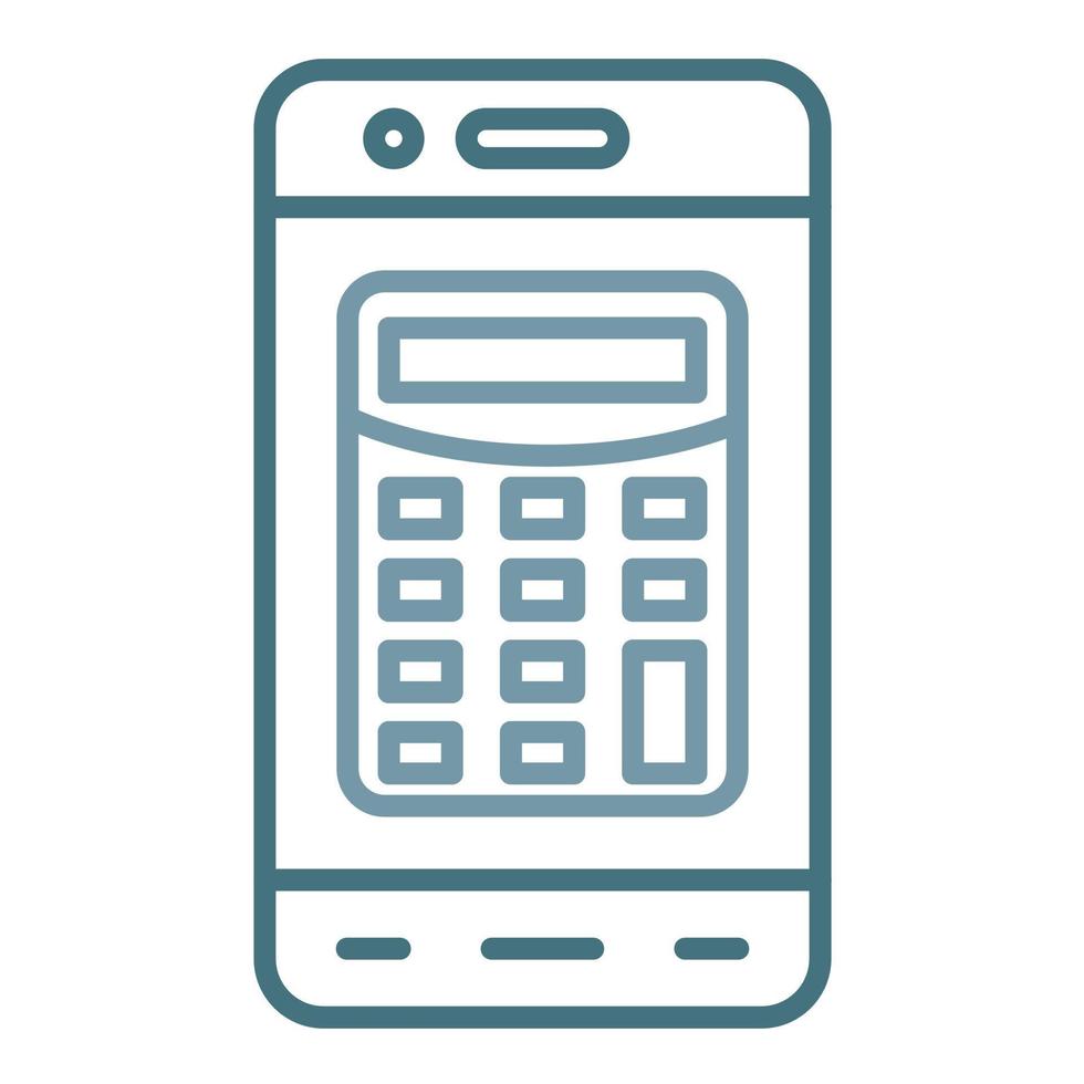 Mobile Calculator Line Two Color Icon vector