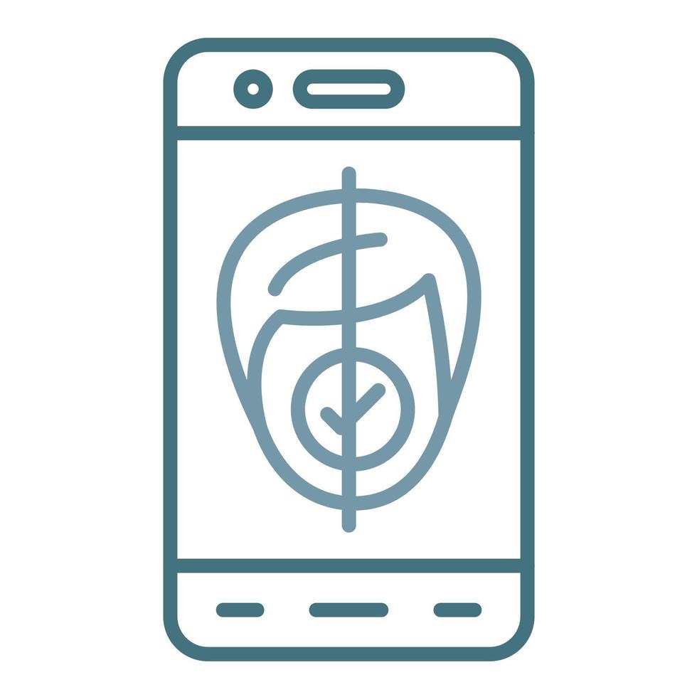 Mobile Face Scan Line Two Color Icon vector