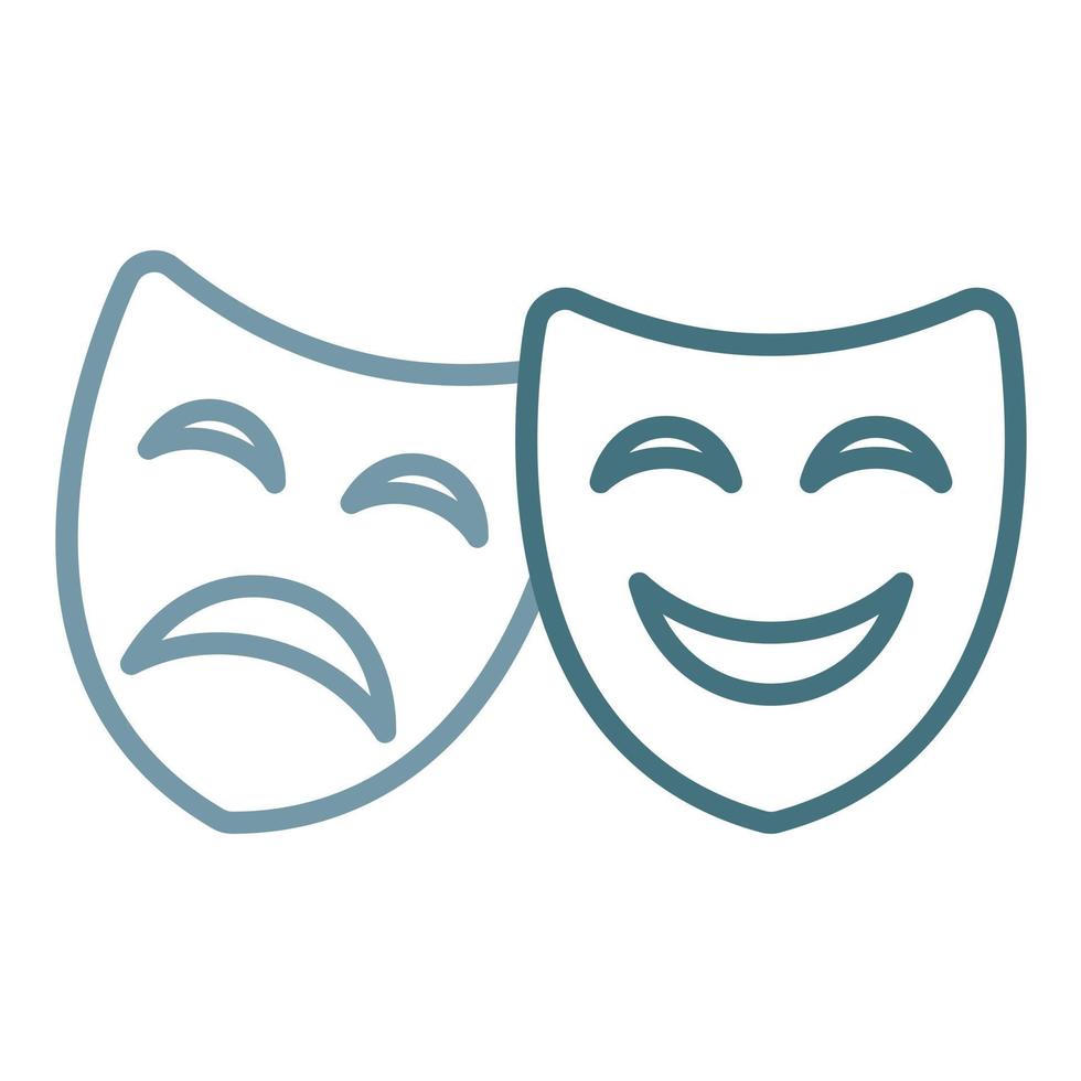 Opera Mask Line Two Color Icon vector