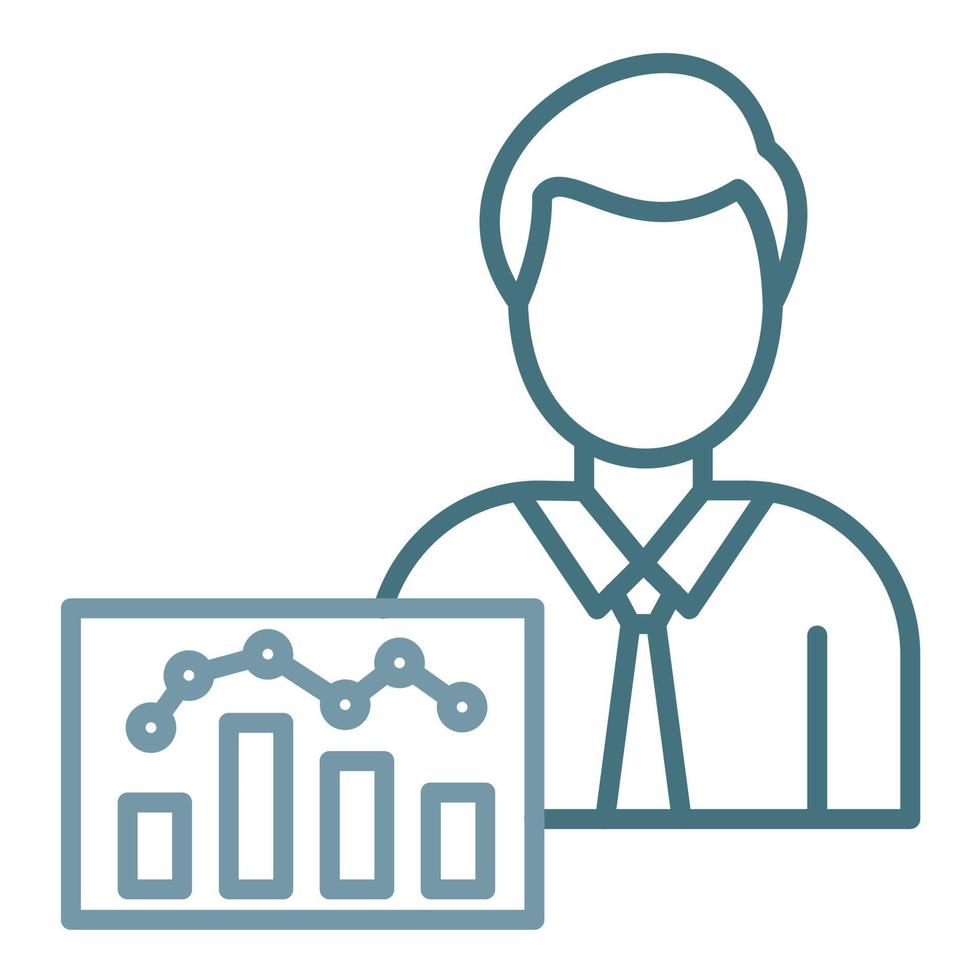 Data Analyst Line Two Color Icon vector