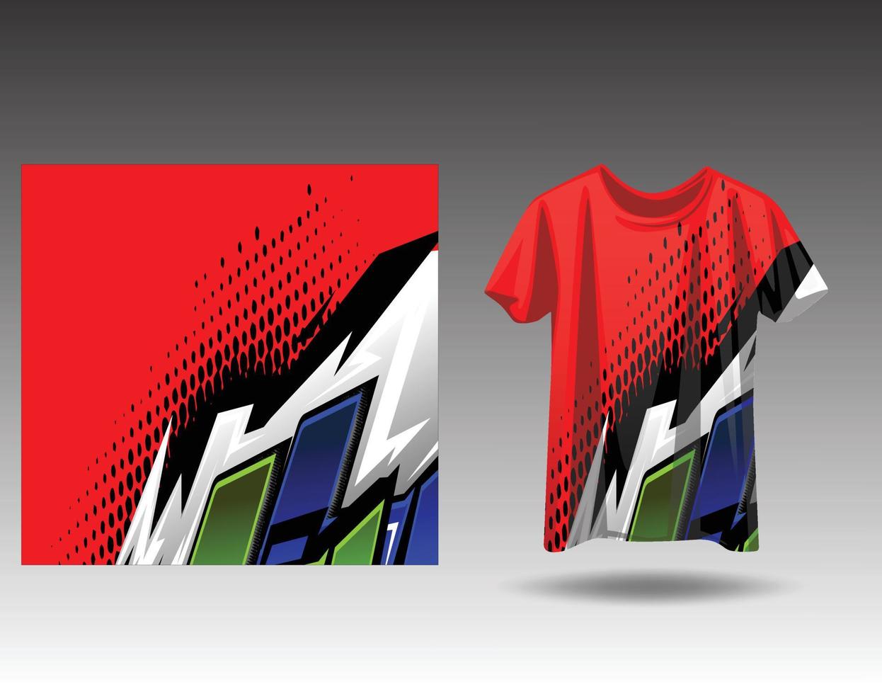 Tshirt sports design for racing, jersey, cycling, football, gaming vector