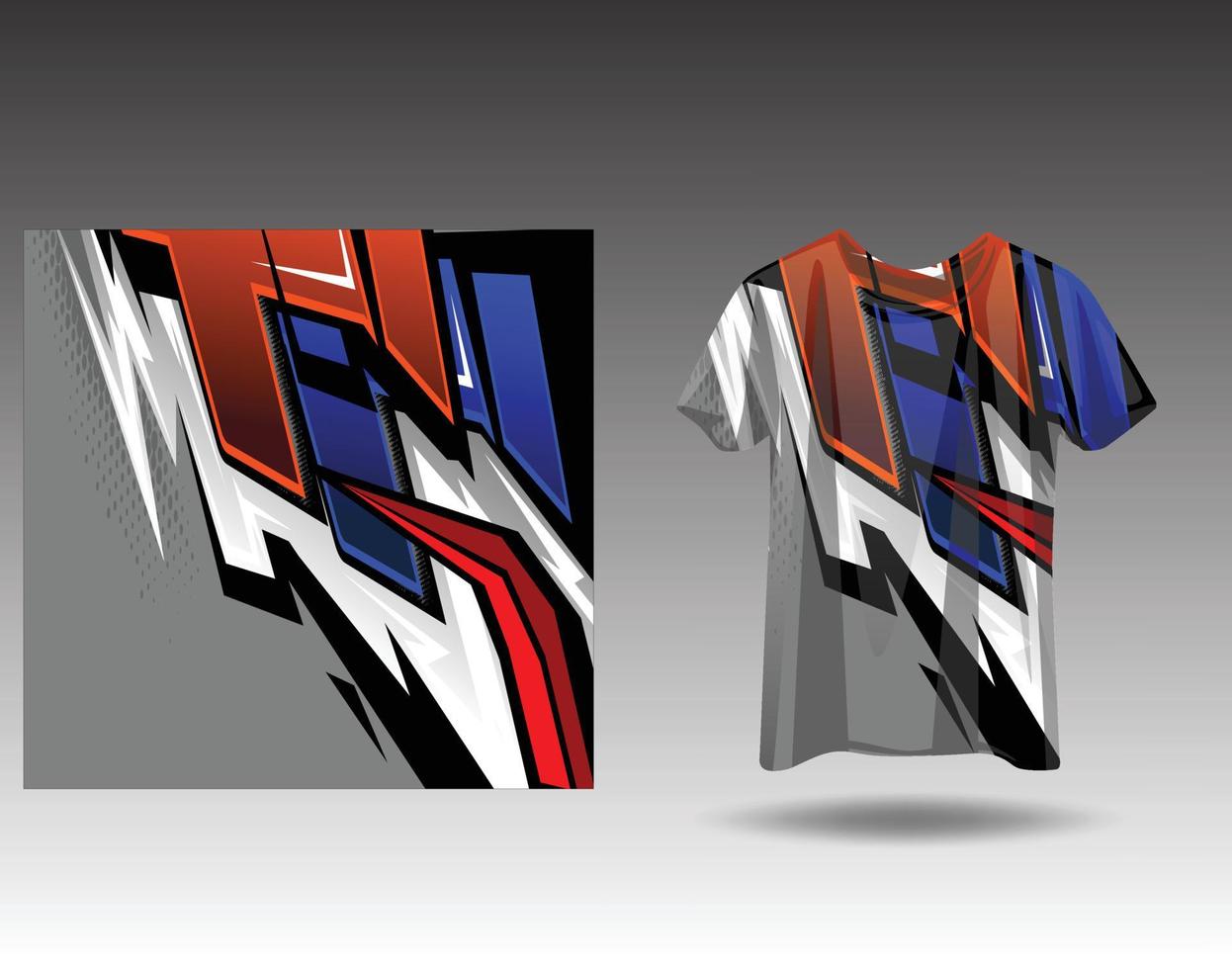 Tshirt sports design for racing, jersey, cycling, football, gaming vector