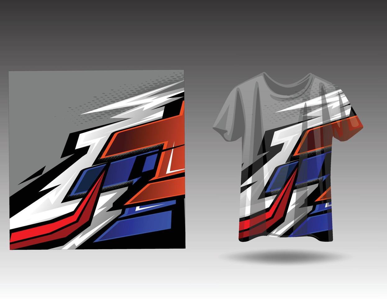 Tshirt sports design for racing, jersey, cycling, football, gaming vector