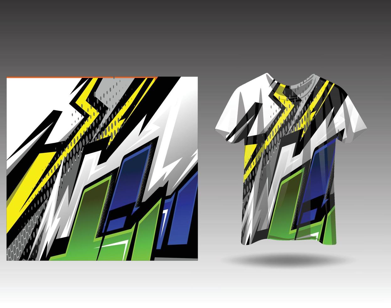 Tshirt sports design for racing, jersey, cycling, football, gaming vector