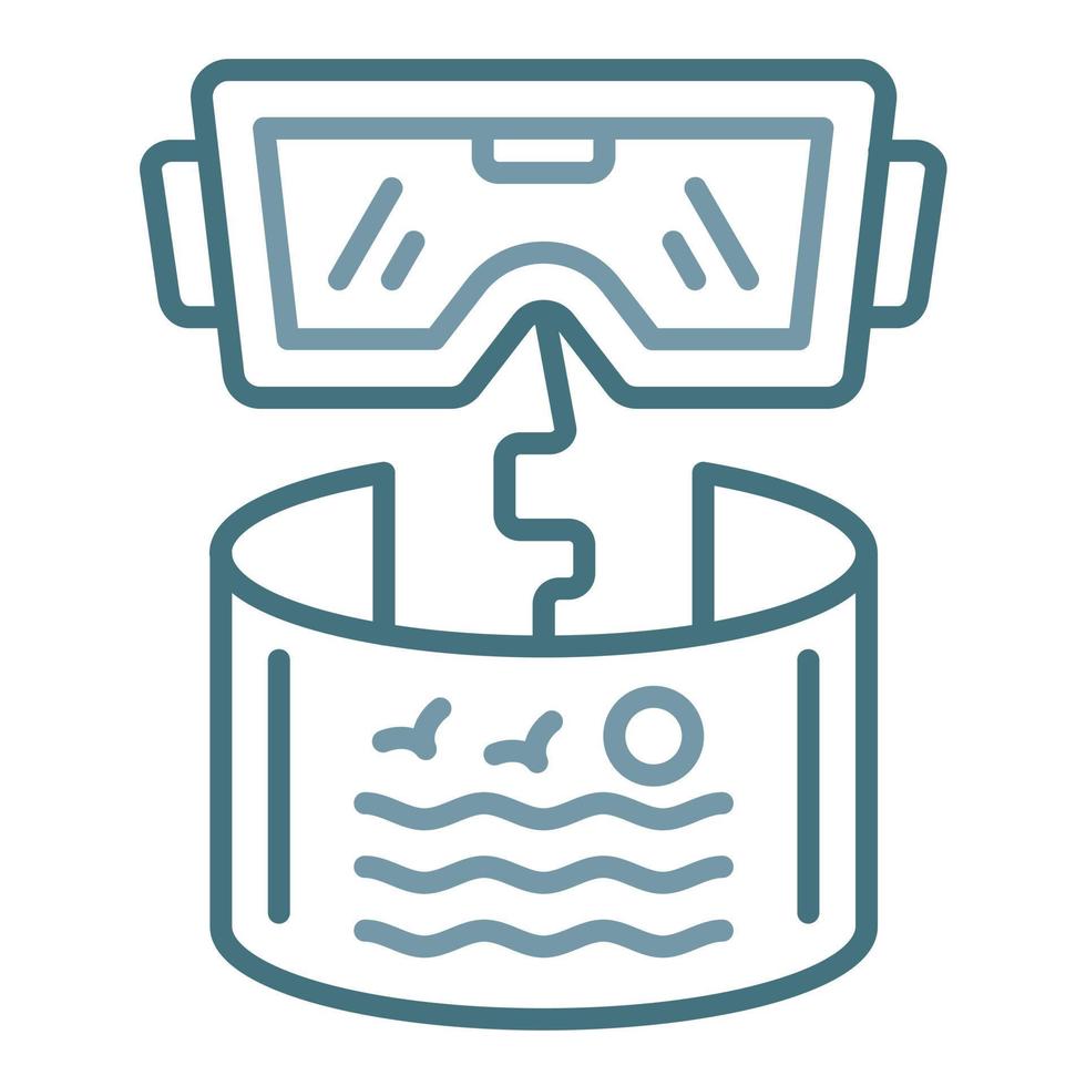 Virtual Reality Line Two Color Icon vector