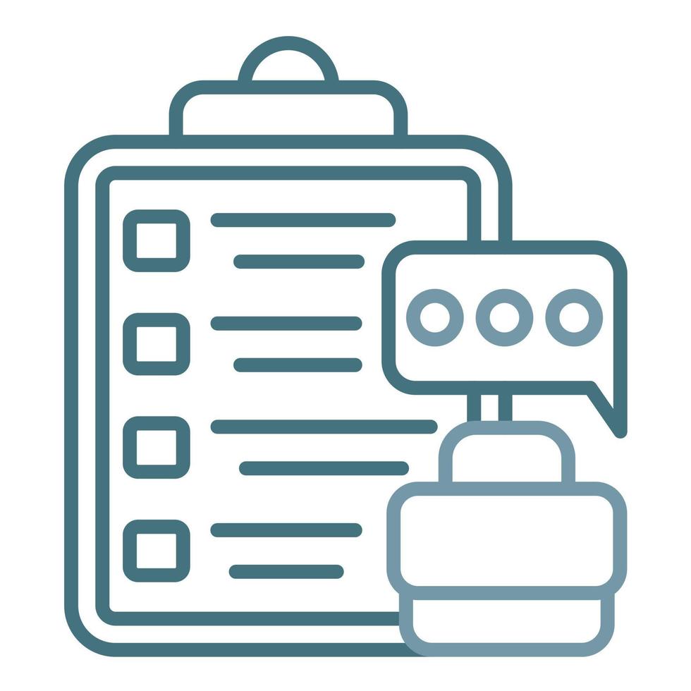 Post Interview Feedback Line Two Color Icon vector