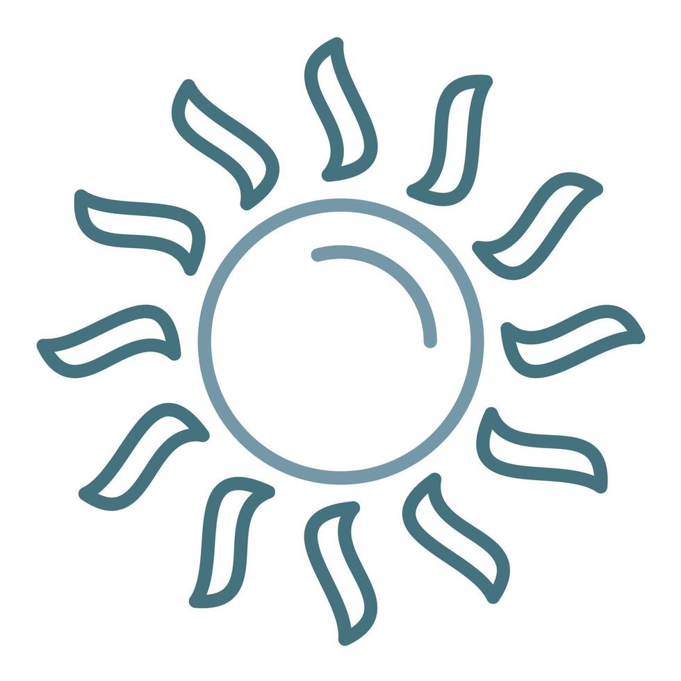 Sun Line Two Color Icon vector