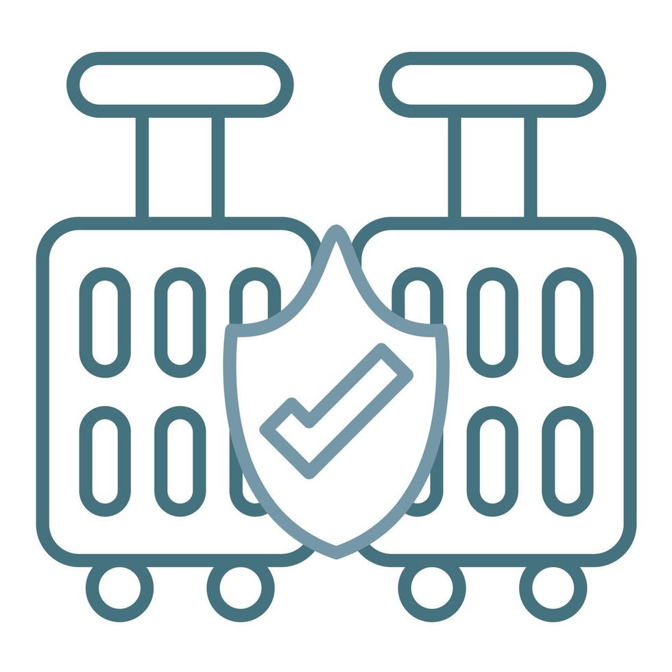 Travel Insurance Line Two Color Icon vector