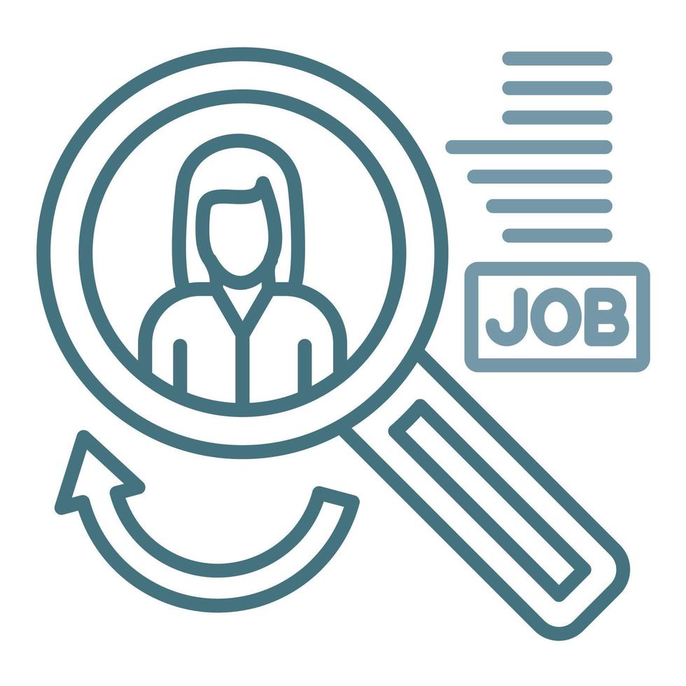 Job Reference Line Two Color Icon vector