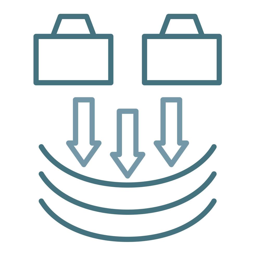 Pressure Force Line Two Color Icon vector