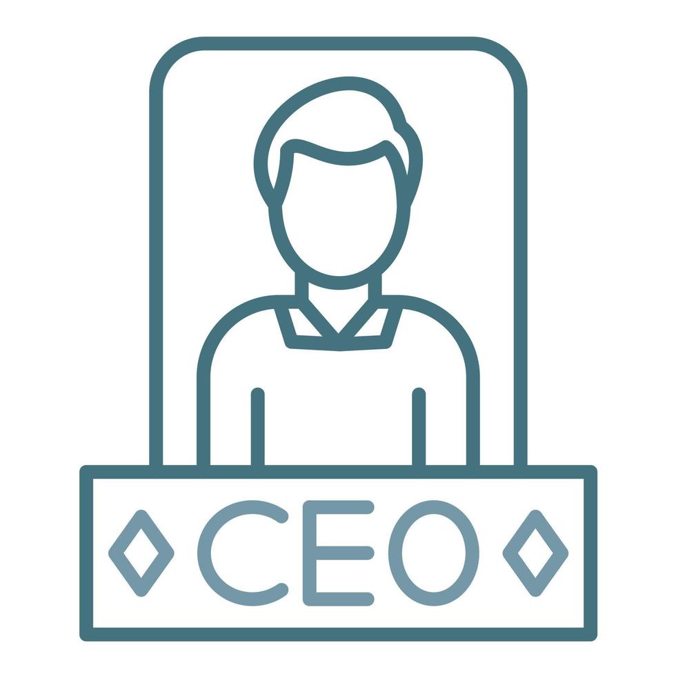 CEO Line Two Color Icon vector