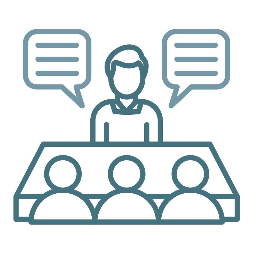 Group Interview Line Two Color Icon vector