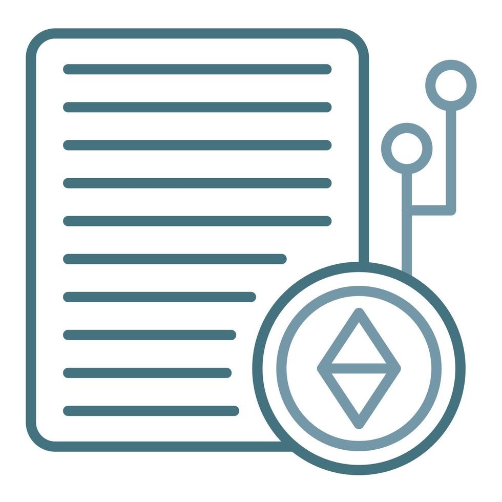 Smart Contract Line Two Color Icon vector