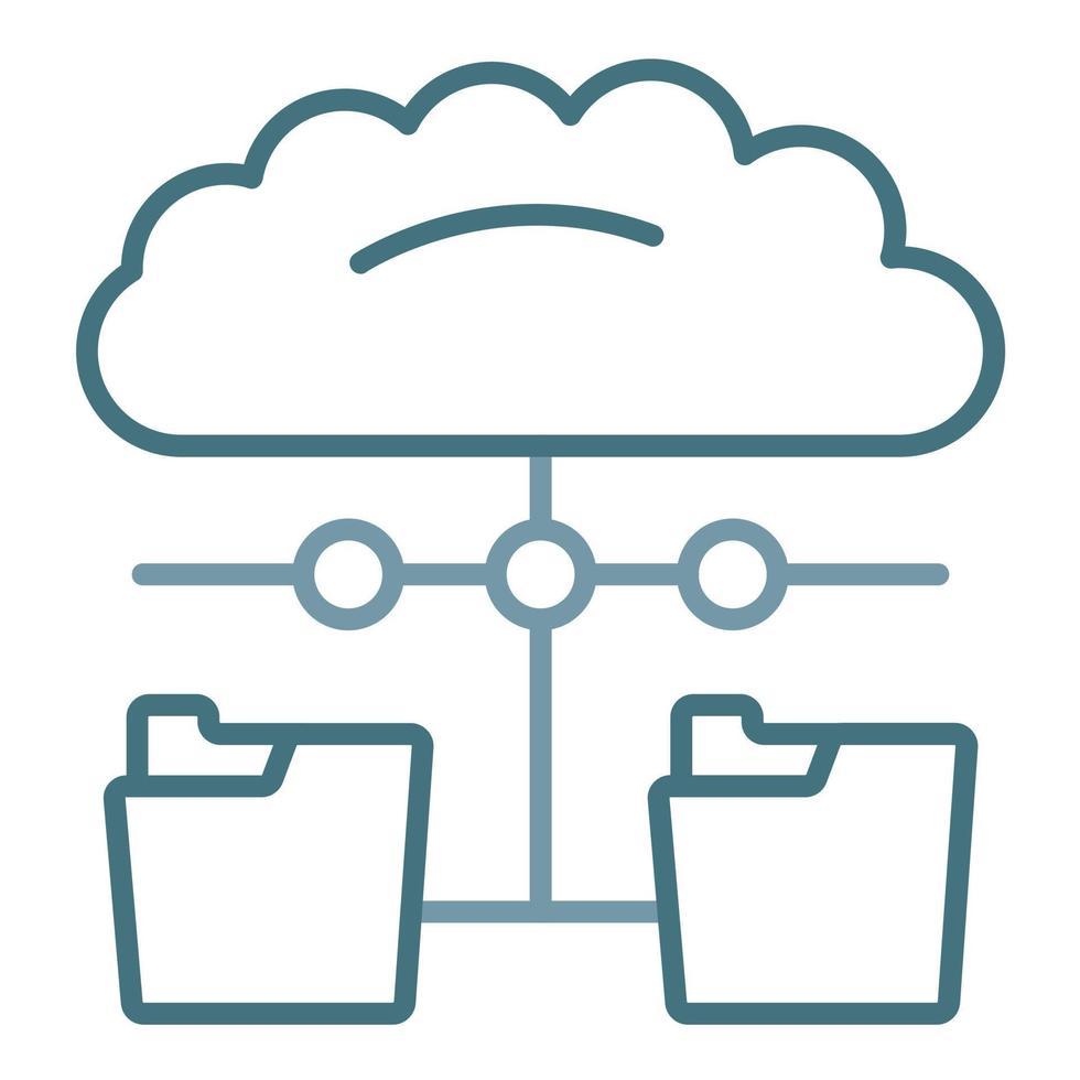 Distributed Data Line Two Color Icon vector