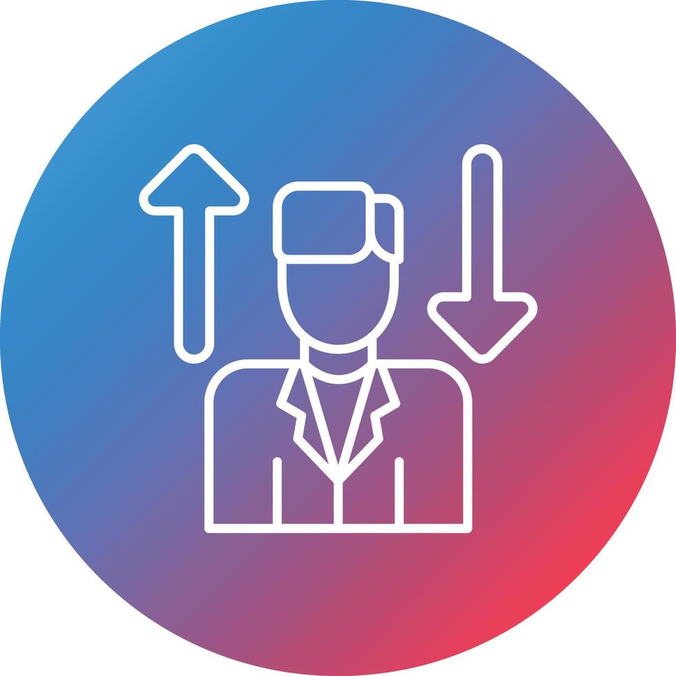 Internal Referral Line Gradient Circle Background Icon vector