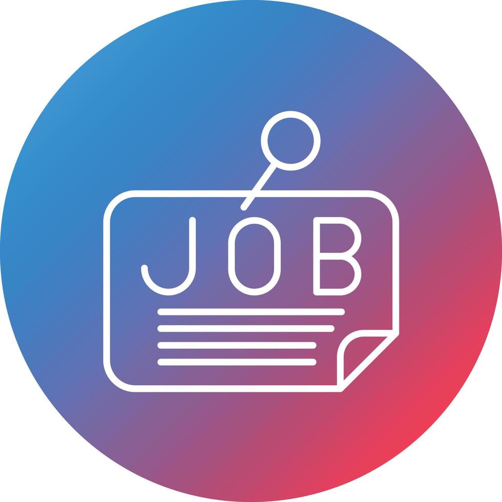 Job Posting Line Gradient Circle Background Icon vector