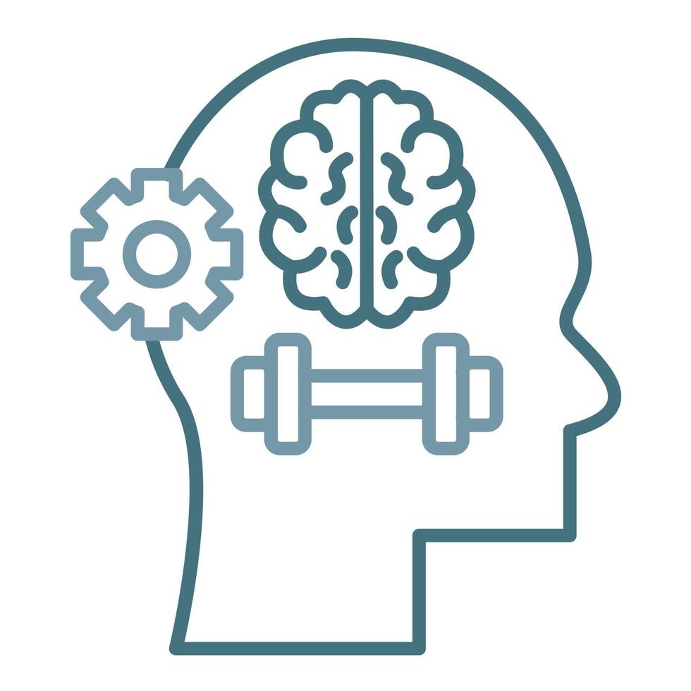 Brain Training Line Two Color Icon vector
